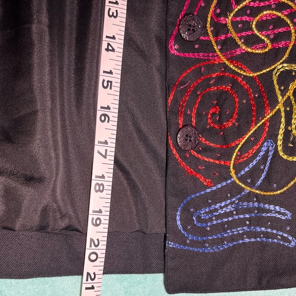 Ladies M Festive Colorful Waist Jacket. Detailing on front & cuff. 100% Cotton. - Picture 15 of 16